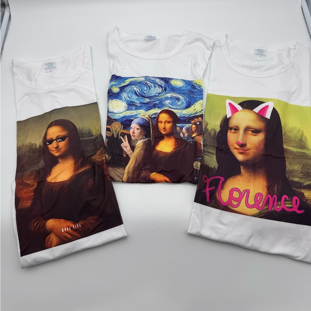 Mona Lisa‎ Remix Collection – The Funniest Art Mashup Tees (Set of 3)